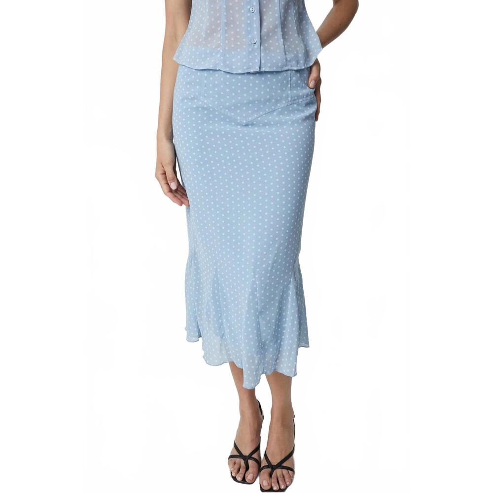 NEW MOD REF the angelina dot skirt in blue/white